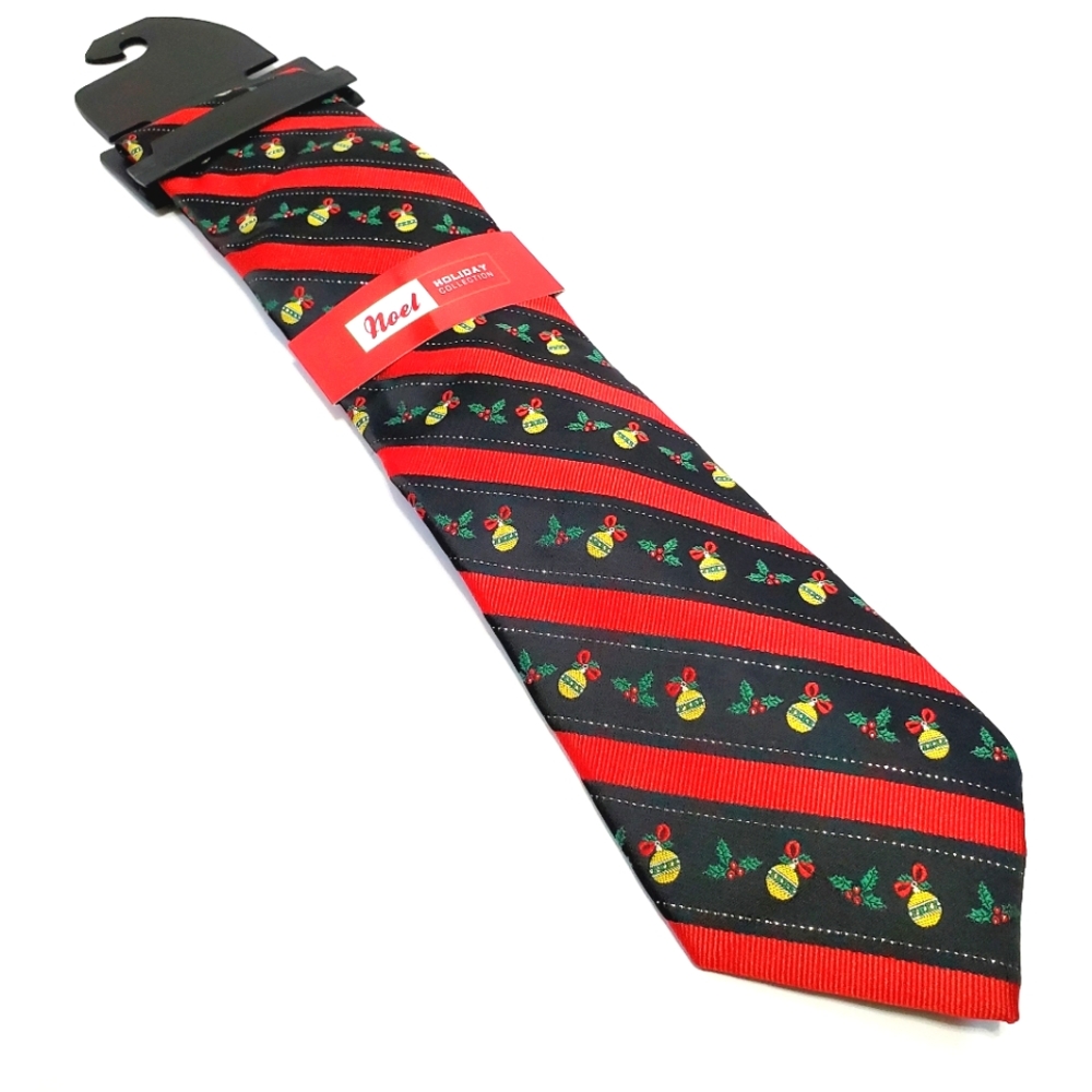 NWT Noel Holiday Collection Necktie Christmas Ornament Pattern Men's Neck Tie